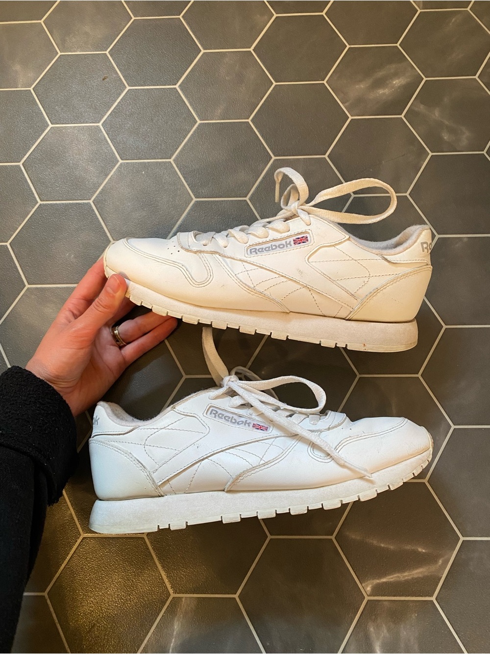 Reebok White Low-Top Leather Sneakers